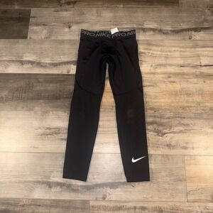 Nike Pro Dri-FIT Youth Medium Compression Tights Leggings Black Athletic